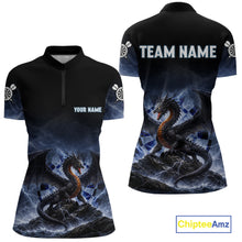 Load image into Gallery viewer, Lightning Dragon Darts Shirt With Pocket Option For Women, Dart Jersey |Blue TDM6029