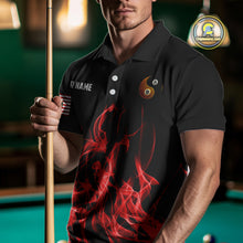 Load image into Gallery viewer, Red Flaming Ying And Yang 8 Ball &amp; 9 Ball Billiard Shirts For Men Custom Pool Billiard Jerseys TDM3864