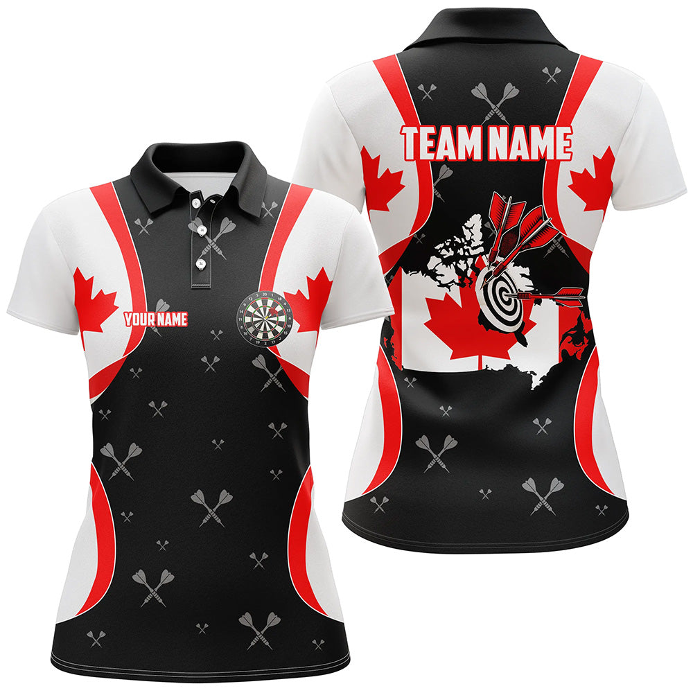 Personalized Canada Flag Darts Shirts For Women Custom Patriotic Darts Team Jersey, Canada Darts Gift TDM1583