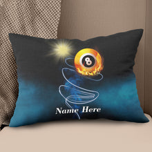 Load image into Gallery viewer, Personalized Billiard 8 Ball Flame Pillow, Funny Billiard Pillow Gifts TDM0882
