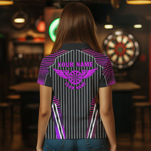 Load image into Gallery viewer, Neon Pink Dartboard Pulse Heartbeat Custom Women Dart Shirts, Funny Wings Cool Dart Team Jerseys TDM3525