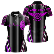 Load image into Gallery viewer, Neon Pink Dartboard Pulse Heartbeat Custom Women Dart Shirts, Funny Wings Cool Dart Team Jerseys TDM3525