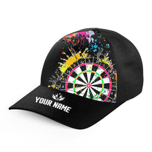 Load image into Gallery viewer, Funny Dartboards Colorful Paint Splash Black Darts Hat For Player Custom 3D Baseball Darts Caps Gifts TDM3526