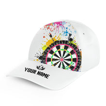 Load image into Gallery viewer, Funny Dartboards Colorful Paint Splash White Darts Hat For Player Custom 3D Baseball Darts Caps Gifts TDM3527