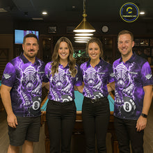 Load image into Gallery viewer, Purple 8 Ball Thunder Lightning Tiger Billiard Shirt For Women Custom Pool Team Jersey Polo, 1/4 Zip TDM6038