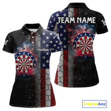 Load image into Gallery viewer, American Flag Smoke Dartboard Hexagon Grunge Dart Shirts For Women Custom Team Patriotic Dart Jersey TDM3868