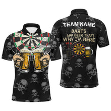 Load image into Gallery viewer, Darts And Beer That&#39;s Why I&#39;m Here Custom Skull Darts Shirts For Men Best Drinking Darts Jerseys TDM1981