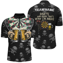 Load image into Gallery viewer, Darts And Beer That&#39;s Why I&#39;m Here Custom Skull Darts Shirts For Men Best Drinking Darts Jerseys TDM1981