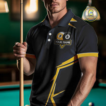 Load image into Gallery viewer, Billiard Jersey For Men Custom Polo &amp; 1/4 Zip Billiard Team Shirt, 8 &amp; 9 Ball Pool Shirt|Yellow TDM4330