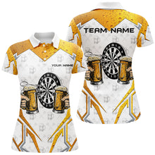 Load image into Gallery viewer, Funny Dartboard And Beer Custom Darts Shirts For Women, Best Drinking Darts Team Jerseys |White TDM2188