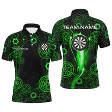 Load image into Gallery viewer, Green Darts Gearwheel Pattern Custom Dart Shirts For Men, Dart Jerseys Darts League Team Uniform TDM3187