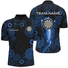 Load image into Gallery viewer, Blue Darts Gearwheel Pattern Custom Dart Shirts For Men, Dart Jerseys Darts League Team Uniform TDM3188