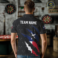 Load image into Gallery viewer, Personalized Texas Flag Darts Pattern Polo &amp; 1/4 Zip For Men Custom Texas Darts Team Jerseys TDM5418