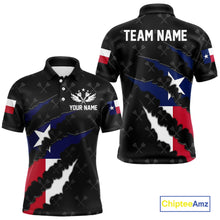 Load image into Gallery viewer, Personalized Texas Flag Darts Pattern Polo &amp; 1/4 Zip For Men Custom Texas Darts Team Jerseys TDM5418