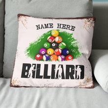 Load image into Gallery viewer, Personalized Billiard Balls Custom Grunge Style Billiard Throw Pillow TDM0898
