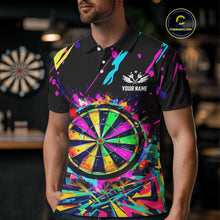 Load image into Gallery viewer, Colorful Neon Darts Shirts For Men Custom Darts Jerseys Polo &amp; 1/4 Zip, Darts Team Shirt TDM3878