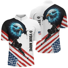 Load image into Gallery viewer, Personalized Eagle American Flag Billiard Player Shirts For Men Custom Patriotic Billiard Jerseys TDM1601
