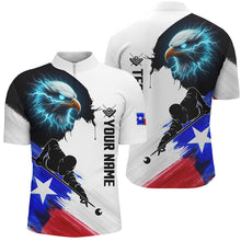 Load image into Gallery viewer, Personalized Eagle Texas Flag Billiard Player Shirts For Men Custom Patriotic Billiard Jerseys TDM1602