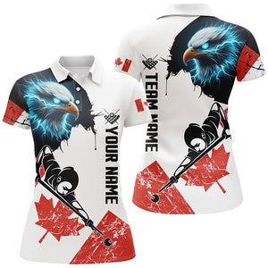 Personalized Eagle Canada Flag Billiard Player Shirts For Women Custom Patriotic Billiard Jerseys TDM1603