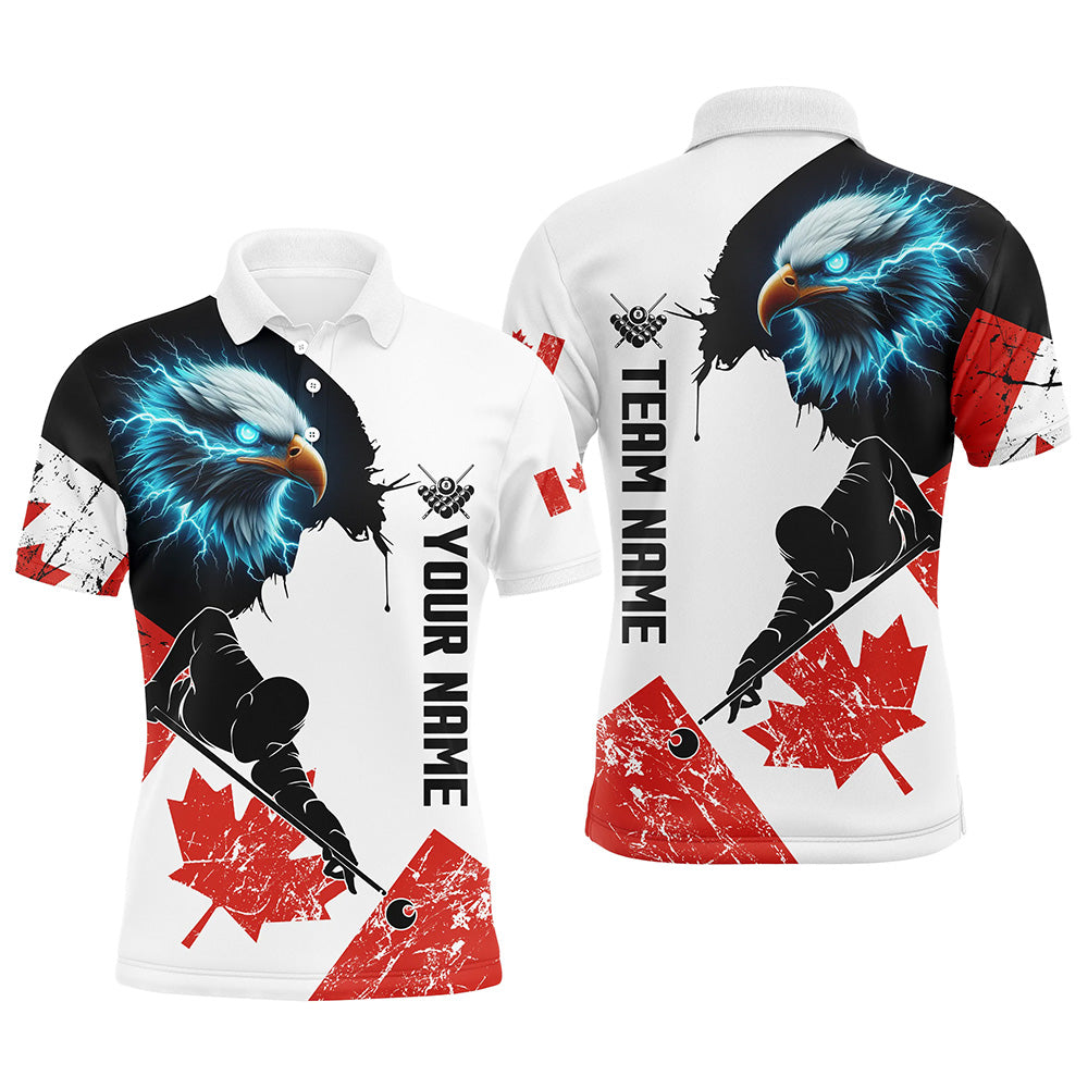 Personalized Eagle Canada Flag Billiard Player Shirts For Men Custom Patriotic Billiard Jerseys TDM1603
