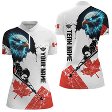 Load image into Gallery viewer, Personalized Eagle Canada Flag Billiard Player Shirts For Women Custom Patriotic Billiard Jerseys TDM1603