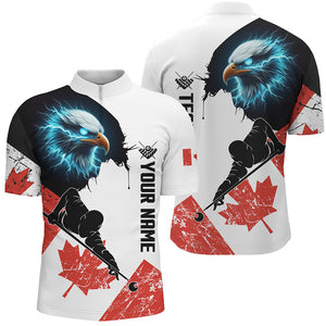 Personalized Eagle Canada Flag Billiard Player Shirts For Men Custom Patriotic Billiard Jerseys TDM1603