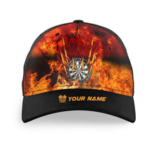 Load image into Gallery viewer, Personalized Dart Board On Fire Darts Hat For Player Custom Adjustable 3D Printed Baseball Darts Caps TDM1787