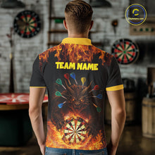 Load image into Gallery viewer, Personalized Dragon Flame Lion Darts Shirt For Men Custom Darts Jersey Team Polo &amp; Quarter Zip TDM6313