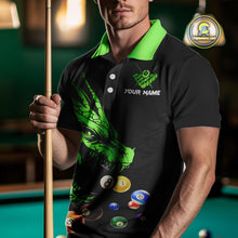 Load image into Gallery viewer, Personalized Green Black 3D Dragon Billiard Balls Pool Shirt For Men, Billiard League Team Jersey TDM4341