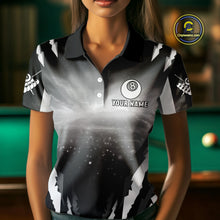 Load image into Gallery viewer, Personalized Thunder Lightning Wolf Billiard Shirt For Women, 8 Ball Billiard Team Jerseys |Grey TDM4550