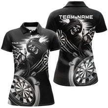 Load image into Gallery viewer, Personalized Black White Death Skeleton Dart Shirts For Women Custom Scary Dart Jerseys Team Uniform TDM2961