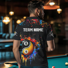 Load image into Gallery viewer, Funny Ying And Yang 8 Ball &amp; 9 Ball Colorful Splash Custom Billiard Shirt For Men, Billiard Jersey  TDM3703