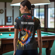 Load image into Gallery viewer, Funny Ying And Yang 8 Ball &amp; 9 Ball Colorful Splash Custom Billiard Shirt For Women, Billiard Jersey  TDM3703