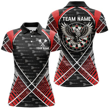 Load image into Gallery viewer, Darts Eagle Arrow Pattern Custom Polo &amp; Quarter-Zip Shirts For Women, Darts Team Jerseys Apparel |Red TDM2202