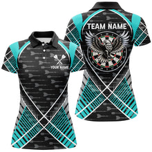 Load image into Gallery viewer, Darts Eagle Arrow Pattern Custom Polo &amp; Quarter-Zip Shirts For Women, Darts Team Jerseys |Turquoise TDM2204