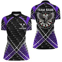 Load image into Gallery viewer, Darts Eagle Arrow Pattern Custom Polo &amp; Quarter-Zip Shirts For Women Best Darts Team Jerseys |Purple TDM2205