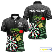 Load image into Gallery viewer, Personalized Green Funny Crocodilian Darts Shirts For Men, Darts Team Jerseys, Darts Gifts TDM4567