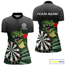 Load image into Gallery viewer, Personalized Green Funny Crocodilian Darts Shirts For Women, Darts Team Jerseys, Darts Gifts TDM4567