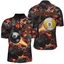 Load image into Gallery viewer, Personalized 8 Ball &amp; 9 Ball Fire Shooting Billiard Jerseys For Men, Billiard Pool Shirts For Team TDM2467