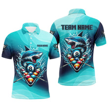 Load image into Gallery viewer, Personalized Blue Pool Ball Shark Billiard Shirts For Men Custom Team League Billiard Jerseys TDM2969