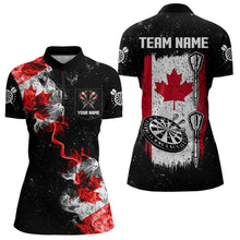 Load image into Gallery viewer, Custom Grunge Canada Flag Smoke Dart Shirt For Women, Patriotic Darts Jersey TDM3552