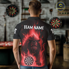 Load image into Gallery viewer, Red Flaming Lion Darts Shirts For Men Custom Fire Darts League Jersey Team Polo &amp; 1/4 Zip TDM6065