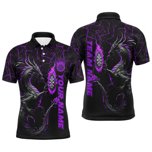 Personalized Purple Big Dragon 3D Printed Darts Shirts For Men Custom Team League Darts Jerseys TDM2207