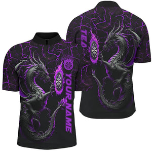 Personalized Purple Big Dragon 3D Printed Darts Shirts For Men Custom Team League Darts Jerseys TDM2207