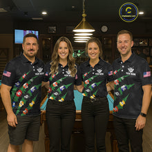 Load image into Gallery viewer, Personalized Scratch Black 8 Ball Billiard Shirt For Women, Pool Team Jersey Polo 1/4 Zip |Green TDM6070