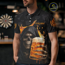 Load image into Gallery viewer, Darts And Beer That&#39;s Why I&#39;m Here Custom Skeleton Dart Shirts For Men, Funny Drinking Jerseys TDM3989