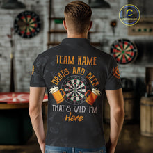 Load image into Gallery viewer, Darts And Beer That&#39;s Why I&#39;m Here Custom Skeleton Dart Shirts For Men, Funny Drinking Jerseys TDM3989
