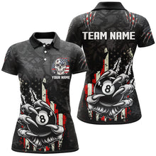Load image into Gallery viewer, Funny Claw Tearing US Flag 8 Ball Pool Custom Billiard Shirts For Women, Patriotic Billiard Jerseys TDM1815