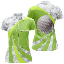 Load image into Gallery viewer, Womens Golf Polo Shirts Custom Green Golf Clubs Pattern, Personalized Golf Gifts For The Golfers TDM1818