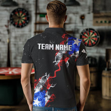 Load image into Gallery viewer, Customized Grunge Puerto Rico Flag Smoke Darts Polo &amp; 1/4 Zip, Patriotic Darts Jerseys For Men TDM2497